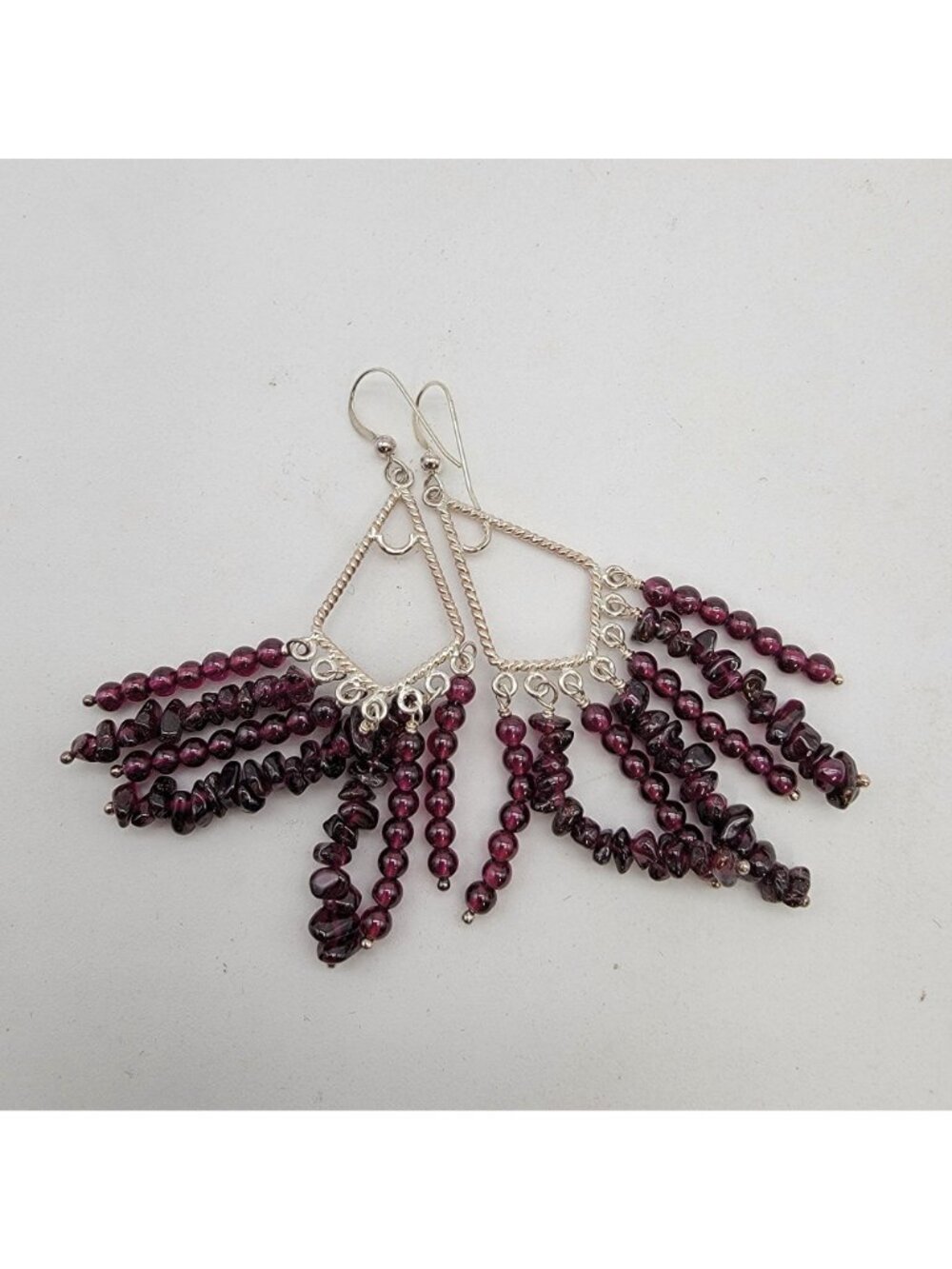 Jay King DTR Desert Rose Trading 925 Garnet Dangle Earrings - Picture 4 of 5